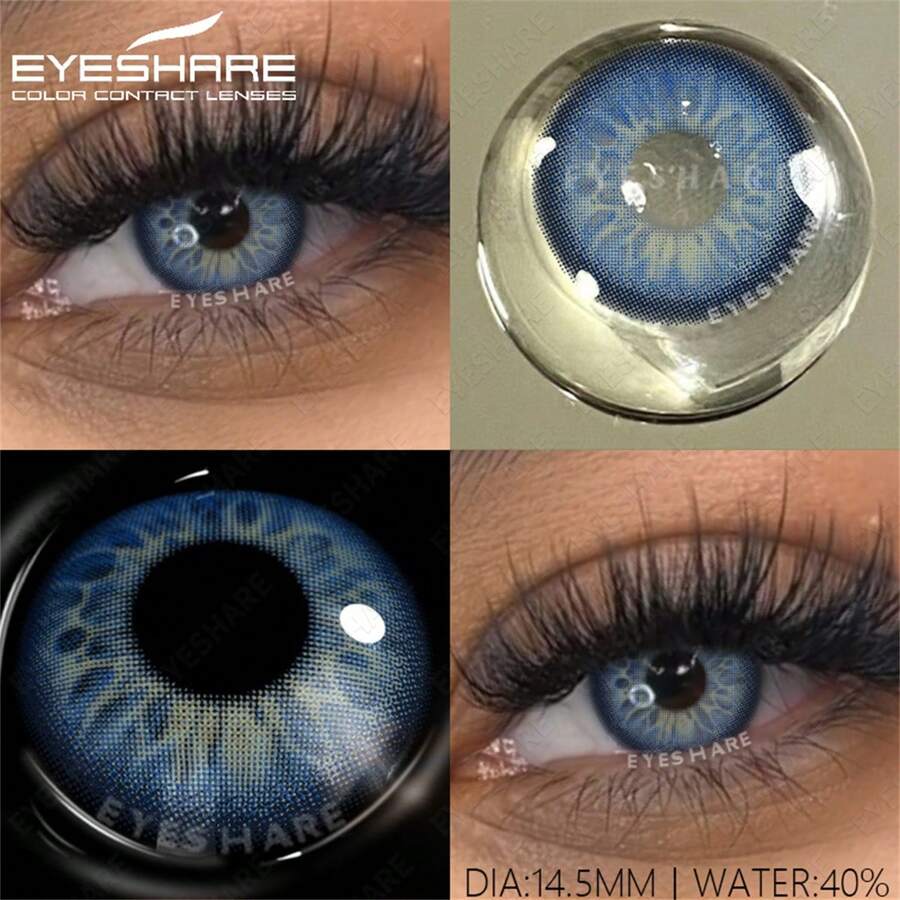 Farbige Kontaktlinsen Blau Bei Braunen Augen Eyeshare farbige Kontaktlinsen für Augen, 1 Paar blaue Kontaktlinsen