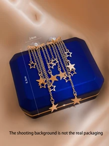 Andkiss Star Tassel Decor Earrings