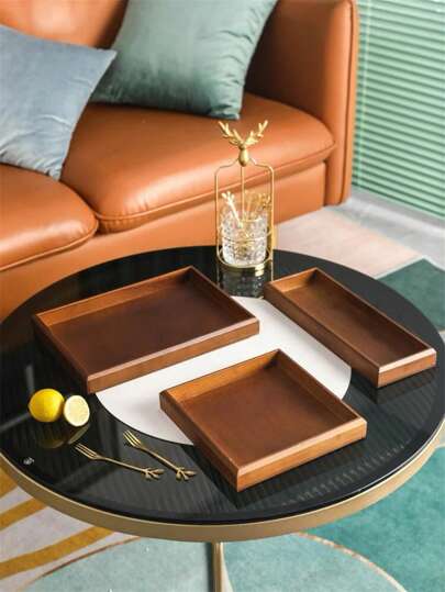 1 pezzo Vassoio in legno vintage marrone, per uso domestico