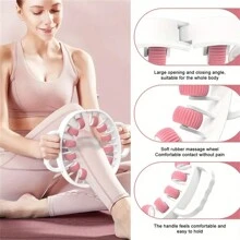 360° Muscle Roller Stick, 12 Roller Rings Leg Massager For Calves, Legs, Arms, Tennis And Golfer's Elbow - Plastic Fascia Muscle Roller Ball Fat Burner, Trigger Point Release - Perfect Mother's Day Gift