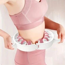 360° Muscle Roller Stick, 12 Roller Rings Leg Massager For Calves, Legs, Arms, Tennis And Golfer's Elbow - Plastic Fascia Muscle Roller Ball Fat Burner, Trigger Point Release - Perfect Mother's Day Gift