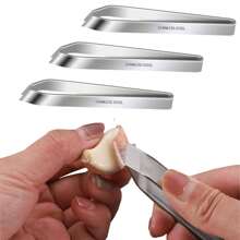 3/2/1 件套不锈钢剥蒜器、鱼骨夹、拔毛夹，适用于剥蒜和去除鱼骨，不锈钢猪毛夹，厨房用品 - 銀色 - 查看 16