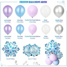 Frozen Balloon Garland, Frozen Party Birthday Decorations Frozen White Blue Purple Snowflake Birthday Decoration Balloon Wedding - 彩色 - 查看 3