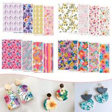 DONQE Flowers And Plants Pattern Print Water Transfer Paper, Making Soft Ceramic Earrings, Double-Sided Water Clay Transfer Stickers DIY Handmade Mold