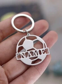 1 szt. Spersonalizowany brelok ze stali nierdzewnej z imieniem, zawieszka do torby, wzór piłki nożnej i siatkówki, kreatywny mały prezent odpowiedni dla mężczyzn, kobiet, piłkarzy, siatkarzy