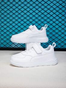 1 双全新儿童休闲白色运动鞋，时尚百搭运动鞋 - 白色 - 查看 4