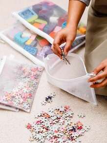 5pcs/1pc Mesh Storage Bags (L/M/S) Sorting & Organizing Mesh Bag Large Capacity Handmade Small Items Set Transparent Mesh File Folder Bag Mesh Zipper File Folder Bag A4 A5 A6 Pencil Bag Receipt Office File Makeup Bag Storage Bag,Boho Vibes