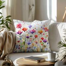 1 Stück 17,7*17,7 Zoll (45*45 cm)/19,69*19,69 Zoll (50*50 cm)/15,75*15,75 Zoll (40*40 cm) Tintendruck Blumenmuster Polyester Kissenbezug [einseitig Muster], Heimdekoration Kissenbezug für Bett, Sofa, Auto, geeignet für täglichen Gebrauch oder hochwertige minimalistische Selbstnutzung, Wohnzimmer, Schlafzimmer [ohne Kissenfüllung] - Verschiedenfarbig - Übersicht 8