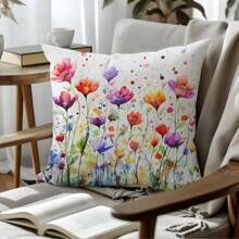 1 Stück 17,7*17,7 Zoll (45*45 cm)/19,69*19,69 Zoll (50*50 cm)/15,75*15,75 Zoll (40*40 cm) Tintendruck Blumenmuster Polyester Kissenbezug [einseitig Muster], Heimdekoration Kissenbezug für Bett, Sofa, Auto, geeignet für täglichen Gebrauch oder hochwertige minimalistische Selbstnutzung, Wohnzimmer, Schlafzimmer [ohne Kissenfüllung] - Verschiedenfarbig - Übersicht 7