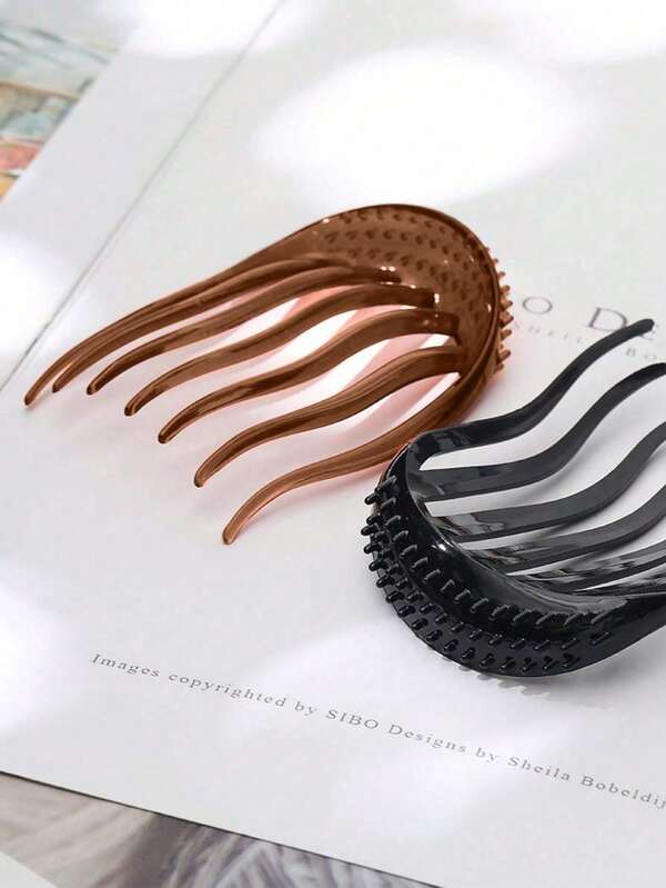 1 peça/2 peças Pente de Penteado Feminino com Presilha de Plástico para Criar Rabo de Cavalo Casual, Pentes Laterais de Plástico Preto para Aumentar o Cabelo, Ferramenta de Penteado, Acessórios de Cabelo Diários, Presentes de Festa, Natal/Dia dos Namorados, Ferramentas de Penteado