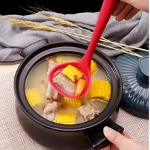 1 Cuchara de silicona de una sola pieza resistente a altas temperaturas para sopa, antiadherente, disponible en stock