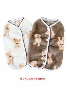 Autumn/Winter Pet Fleece Vest, Cute Dog/Cat Clothes Suitable For Small Dogs And Cats, Teddy, Pomeranian