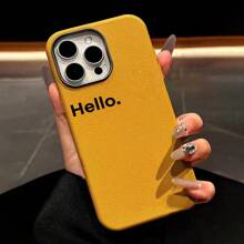 Slogan 1pc Fashion Halloween Pumpkin Lamp Print Thick Shockproof Phone Case Compatible With IPhone 16 11 12 13 14 11Pro Max 12Pro Max 13Pro Max 14Pro Max XR 15 15PRO 15PROMAX, Metal Frame Leather Texture