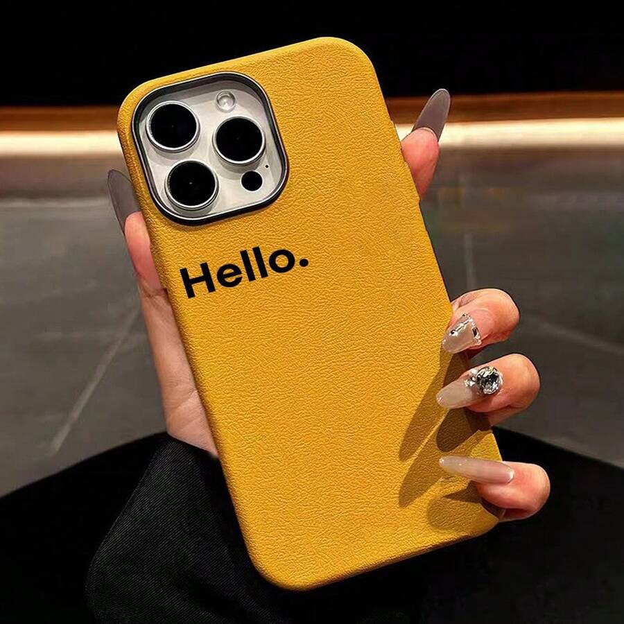 Slogan 1pc Fashion Halloween Pumpkin Lamp Print Thick Shockproof Phone Case Compatible With IPhone 16 11 12 13 14 11Pro Max 12Pro Max 13Pro Max 14Pro Max XR 15 15PRO 15PROMAX, Metal Frame Leather Texture