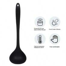 1 Cuchara de silicona de una sola pieza resistente a altas temperaturas para sopa, antiadherente, disponible en stock