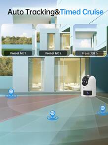 Caméra de  double objectif 2K 3MP 2,4 G/5 G, étanche pour intérieur et extérieur, prise en charge de la rotation sur 360 °, caméra pour bébé/animal de compagnie/maison/magasin, prise en charge du WiFi 2,4 G/5 G, vision nocturne en couleur, stockage sur le Cloud et carte SD, audio bidirectionnel, suivi intelligent des mouvements