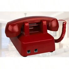 Teléfono fijo vintage mecánico, teléfono fijo retro europeo antiguo para el hogar