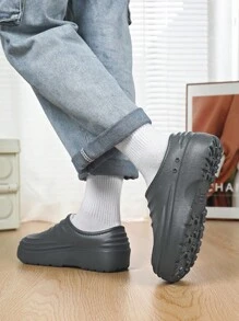 Men's Winter Thermal Lined Anti-Slip Chef Shoes, Soft Bottom Work Shoes Slip-On