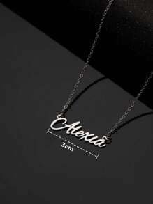 Colar de aço inoxidável com nome personalizado, fonte personalizada do alfabeto inglês simples, presente perfeito para casais, amigos, família ou dia das mães, elegante, moda outono, contratado, simples, casual, dinheiro antigo personalizado, personalizado, único, presentes ideais para sua namorada, mãe, família, amigos, filha, para aniversários, para o dia dos namorados, para o dia das mães, para aniversários, para formatura, para uso diário, para casamentos, para baile de formatura