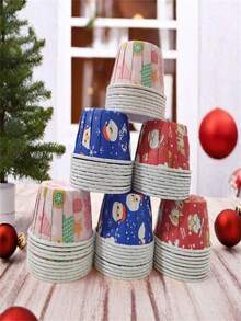 50 chiếc khuôn bánh cupcake Giáng sinh Ramekins, khuôn bánh muffin giấy bạc 3,5 oz, cốc giấy nướng bánh hình cây thông Noel hình nai sừng tấm, cốc nướng bánh cupcake giấy bạc, cốc giấy bạc nhỏ, cốc đựng khuôn bánh cupcake Ramekin, Ramekins để nướng - Nhiều màu - Xem 7