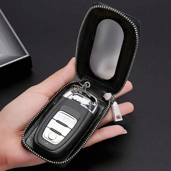 1pc Retro-Style Multi-Functional Key Protection Case - Large Capacity, Zipper Closure, Portable Key Organizer For Men - Perfect Gift For Teacher's Day, Valentine's Day, Birthday, Christmas, And Any Special Occasion