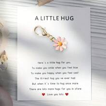 1/2/4Sets Lovely Daisy Mini Hug Card Sets,Daisy Keychain Combo,Comprising Of Cards And Cute Daisy Keychains, These Pocket Hug Cards Are Ideal For Gifting To Friends, On Special Days Such As Birthdays, Weddings, For Mother's Day, Father's Day, Valentine's Day, Serving As An Encouraging Token Or A Sweet Way To Say 'I Miss You'."