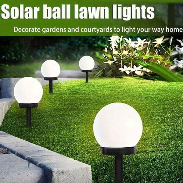 3pcs Solar Ball Garden Light 3 LEDs For Garden Lawn Walkway Outdoor Waterproof Decoration Solar Ball Light Street Light Floor Lamp Holiday Party Decoration