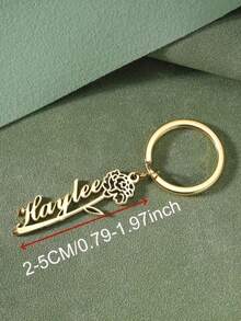 1 pièce Porte-clés personnalisé avec design floral et nom personnalisé en acier inoxydable, convient pour un cadeau de fête des mères, un cadeau d'anniversaire pour une seule personne, un cadeau de la Saint-Valentin pour la petite amie, la mère, un cadeau de remise des diplômes, un cadeau de Noël - Multicolore - Voir 5