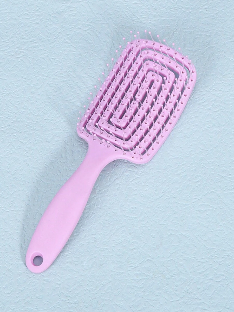 1 pieza Peine de plástico con forma de onda púrpura, con dientes flexibles y anchos, para peinar el cabello húmedo/seco, dar volumen y desenredar, esencial para volver al colegio, viajes y vacaciones, accesorio para el cabello para mujeres