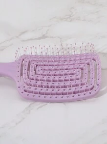 1 pieza Peine de plástico con forma de onda púrpura, con dientes flexibles y anchos, para peinar el cabello húmedo/seco, dar volumen y desenredar, esencial para volver al colegio, viajes y vacaciones, accesorio para el cabello para mujeres