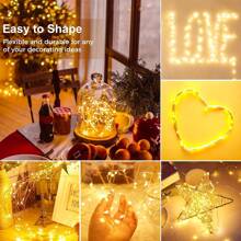 2 Packs Fairy Lamp Battery Powered String Lamp 12m 100 LED Mason Can Lamp Silver Wire Lamp Firefly DIY Party Wedding Christmas Valentine's Day Decoration (Warm White)