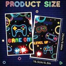 10/30/50pcs Gaming Theme Party Gift Bags, Neon Light Party Favor Bags, Candy Treat Bags, Gaming Theme Party Decoration Bags, Birthday Snack Bags, Best Choice For Birthday Party Tabletop Decorations