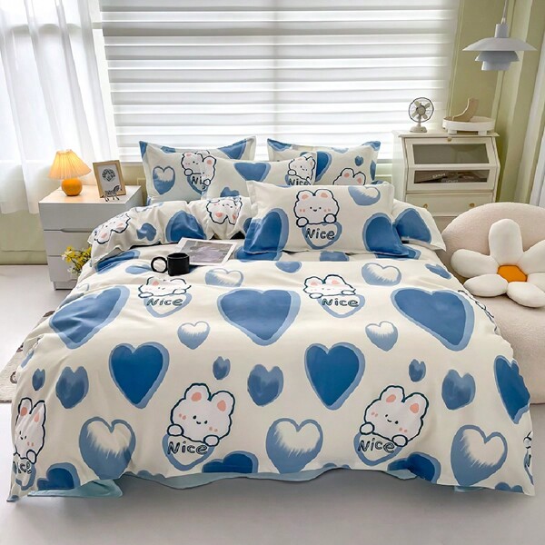 1 pièce Couette minimaliste en polyester, diverses couleurs et motifs, convient pour les dortoirs d'étudiants