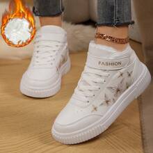 Giày bốt đi tuyết nữ, giày thể thao cao cổ, lót da mềm mại phía trước, giữ ấm mùa đông, họa tiết bướm trắng, bốt đen, bốt cổ ngắn, bốt nữ. - trắng - Xem 11