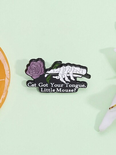 1 bucată pisica ți-a luat limba șoricelul email pin Dark Romance bântuie Adeline Smut Reader Broșă pentru iubitor de cărți Insigna cu rever, cadou de bijuterii