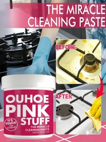 1 Caixa, 1 Pote de Limpador Desengordurante Concentrado, Pasta de Limpeza Suave Multiuso para Cozinha, Banheiro, Casa e Artigos Domésticos. Desengordurante Forte