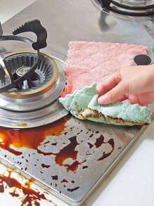 10pcs Double Sided Absorbent Cleaning Cloths, Thickened Non-Shedding Non-Stick Oil Kitchen Dishcloths