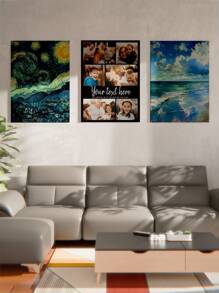 1Pc Personalized Photos To Canvas Print - Canvas Prints With Your Photos On Custom Wall Art For Bedroom, Van Gogh, Living Room, Wedding, Baby, Pet, Family, Love, Couple, Friend, Picture, Photo, Framed Wall Art, Gift, Best Friend Gift, Family Gift, Birthday Gifts, Gift For Family/Friend/Girlfriend/Boyfriend, Valentine's Day, Valentine's Day Decor Graduation,Graphic Print,Festive Calendar