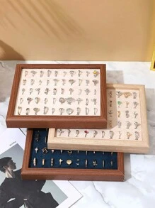 1 chiếc khay đựng khuyên tai bằng gỗ kiểu cổ điển, giá trưng bày trang sức, trang trí phòng. - Khay đựng trang sức bằng gỗ 20X23.8X3 - Xem 9