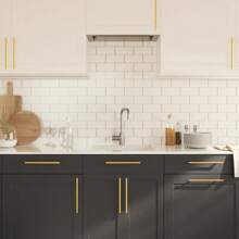 Gold Stainless Steel Cabinet Handles Set Of 5 Modern 192 Mm Drawer Pulls Kitchen Hardware Upgrade - Gold - View 3