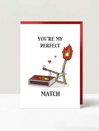 1pc Funny Valentine's Day Card For Girlfriend Wife, Internet Love Valentine's Day Card, Valentine's Day Gift For Her Women, You Are My Perfect Match