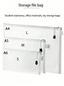 5pcs/1pc Mesh Storage Bags (L/M/S) Sorting & Organizing Mesh Bag Large Capacity Handmade Small Items Set Transparent Mesh File Folder Bag Mesh Zipper File Folder Bag A4 A5 A6 Pencil Bag Receipt Office File Makeup Bag Storage Bag,Boho Vibes