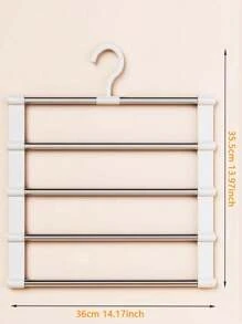1pc Space-Saving Foldable Pants Rack Multi-Functional Pants Hanger Ladder Hanging Pants Folding Pants Hanger Stainless Steel Pants Hanging Pants Clip Multi-Layer Non-Marking Storage Hanging Pants Changeableness Steel Trouser Organizer, Suitable For Jeans, Leggings And Pants Dress Pants Shoes Jeans Boots Skirt,Spring,Minimalist,Summer Tops