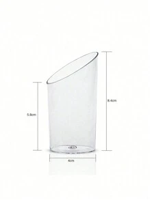 Juego de 10 tazas de plástico transparente inclinadas, aptas para pudin, mousse, gelatina, fiestas, reutilizables para decoración de postres, fiesta de cumpleaños, fiesta de boda y otros eventos