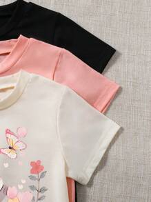 3件套 女童卡通印花短袖上衣