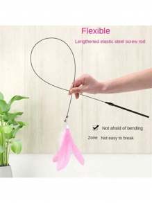 1 pièce Jouet de taquinerie pour chat avec clochette, bâton long avec ventouse, jouet à mâcher interactif amusant pour chats