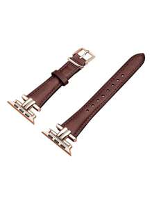 1pc Watch Bands, Made Of Ultra Soft Genuine Leather With Rose Gold Metal Decor, Suitable For Ultra 3 2 1 Series 10 SE S9/8/7/6/5/4/3/2/1 Watches, 38mm 40mm 41mm 42mm 44mm 45mm 49mm 46mm Smartwatch Accessories