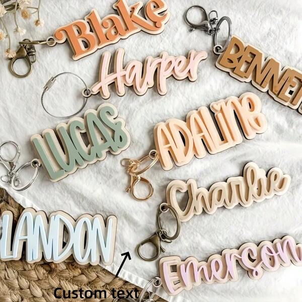 1pc Custom Acrylic Letter Keychain - Personalized Name Tag For Backpacks And Suitcases, Women's Fashion Rectangular Pendant Ring Buckle, Suitable For Mother's Day Gift, Single Key Ring Birthday Gift Valentine's Day Gift Is For Girlfriend Mother Graduation Christmas Gift,Dawg,Engraved,Durable,Sequines,Stainless,Vintage,Casual,Unisex,Hipster,Old Money,Stylish,Custom,Personalized,Unique,Customized,Ideal Gifts For Him,Ideal Gifts For Her,Boyfriend,Girlfriend,Family,Friends,Grandparents,Children,Her,For Anniversaries,For Birthdays,For Weddings,For Graduation,For Housewarming,Personalized Gifts For Women/Men,Personalized/Customized Keychain