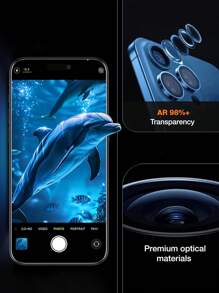1 件装蓝鹰眼钢化玻璃镜头保护膜，防水、防刮、防碎边缘，适用于 11/12/13/14/15/16/16 Plus/16 Pro/16 Pro Max/17/17 Air/17 Pro/17 Pro Max 系列