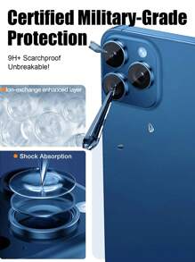 1 件装蓝鹰眼钢化玻璃镜头保护膜，防水、防刮、防碎边缘，适用于 11/12/13/14/15/16/16 Plus/16 Pro/16 Pro Max/17/17 Air/17 Pro/17 Pro Max 系列